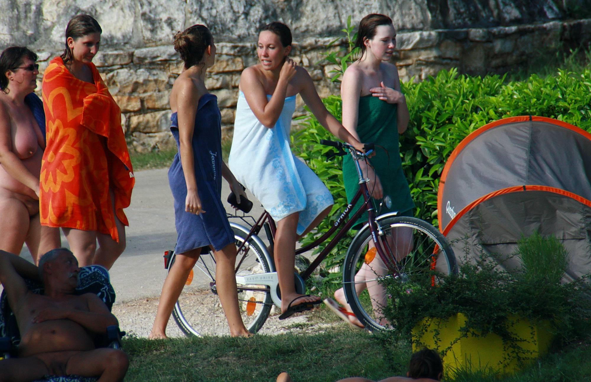 Colorful Towel Sun Drying - A Celebration of Pure Nudism and Nature's Embrace - 2